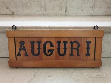 Tavoletta legno " AUGURI "