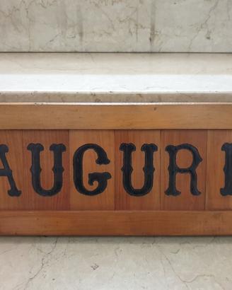 Tavoletta legno " AUGURI "