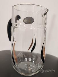 6 bicchieri e brocca in cristallo