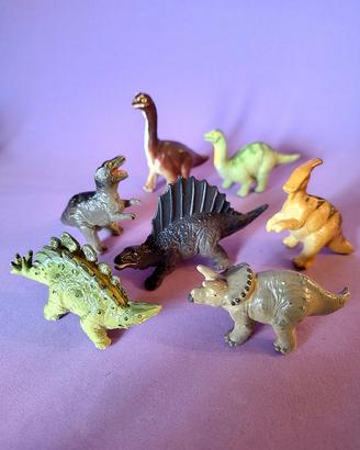 Lotto 7 dinosauri, SafariLTD, vintage in plastica
