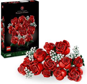 LEGO Icons Bouquet di Rose, Set di Fiori Finti da