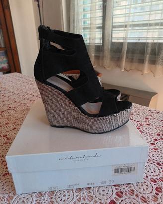 Sandali con zeppa 12 cm Mitarotonda Made in Italy