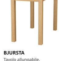 Tavolo colore betulla allungabile
