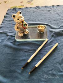 Elegante Portapenne Orsetto in Argento Bilanciati 