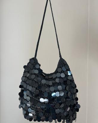 Borsa nera di paillettes