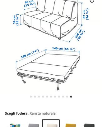 Divano letto due posti