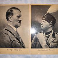 cartolina doppia Hitler MUSSOLINI 1937 affrancata 