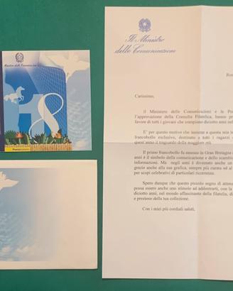 Francobollo diciottenni (azzurro)