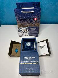 OmegaxSwatch Mission to Earthphase Moonshine Gold