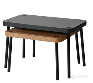 Set 2 tavolini IKEA SONHULT grigio/effetto noce