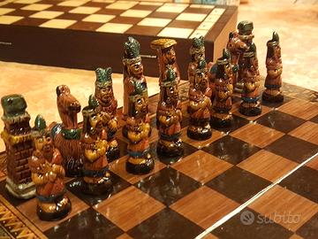 Scacchiera artigianale - Nativi / Conquistadores