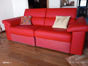 Divano Samoa Touch in vera pelle rossa