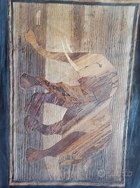 collezionismo quadro intarziato in legno 