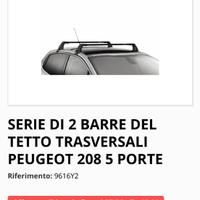 Barre portatutto originali peugeot 208 5 porte