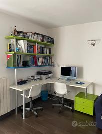 Zona Studio: Libreria Bifacciale + Scrivania Angol