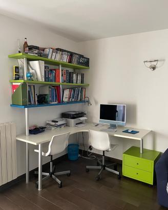 Zona Studio: Libreria Bifacciale + Scrivania Angol