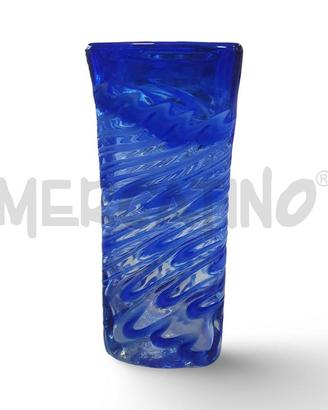 VASO RETTANGOLARE VETRO MURANO BLU