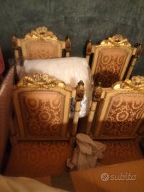 4sedie laccate e dorate Veneziane