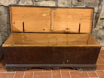 Vecchia Cassapanca in Legno cm 153 x 47 h 54