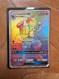 Carta Pokémon Lucario GX 135/181 Rainbow rare