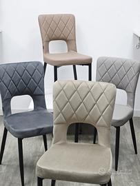 sedia Bruxelles in ecopelle o velluto 