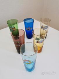 Bicchieri colorati anni '50