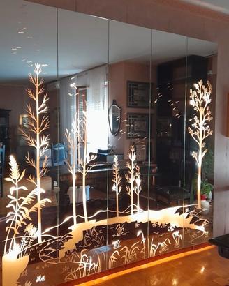 Specchio a pannelli illuminanti