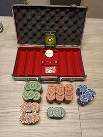 valigia poker con fiches valorizzate