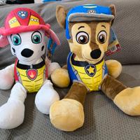2 peluche grandi Paw patrol nuovi Chase Marshall 