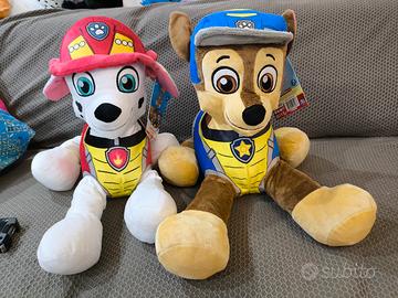 2 peluche grandi Paw patrol nuovi Chase Marshall 