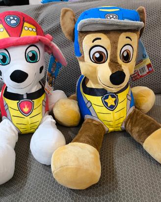 2 peluche grandi Paw patrol nuovi Chase Marshall 