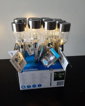 12 faretti solari da giardino terrazzo GRUNDIG 