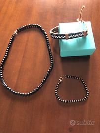 Collana girocollo 50 cm +2 bracciali uomo 20 cm