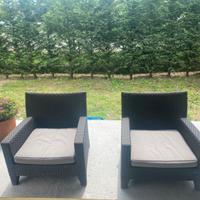 Arredo giardino divano e due poltrone