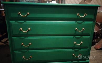 cassettone 4 cassetti in legno,stile vintage 