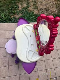 Toilette bambina principessa con sgabello