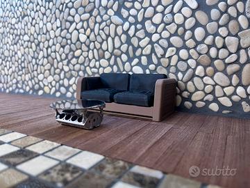 Set divano e tavolino 1:18