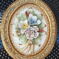 quadro fiore ceramica CAPODIMONTE