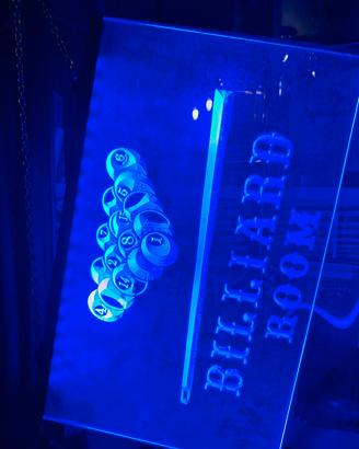 Insegna LED Biliardo - Arredo Bar / Man Cave - Luc
