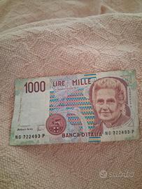 Banconota 1000 lire Montessori 3/10/1990