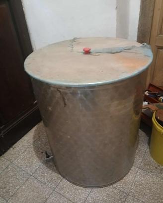 BIDONE ACCIAIO INOX 200 litri