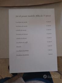 Set di posate modello Alba da 75 pezzi