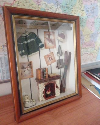 Quadro tridimensionale “Shadow Box” tema montagna/