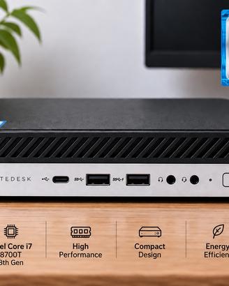 HP Elitedesk 800 G4 - i7 8700T 16GB 256GB NVMe
