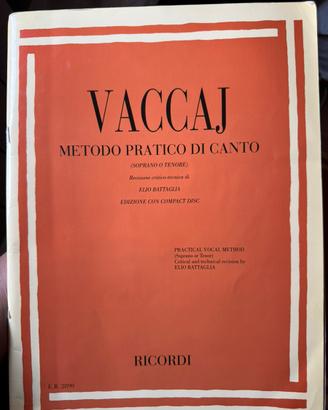 Vaccaj – Metodo pratico di canto – Soprano Tenore