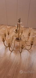 MURANO lampadario vintage vetro e ottone anni 50