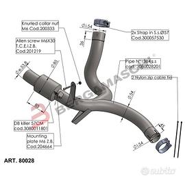 raccordo elimina catalizzatore Multistrada V2