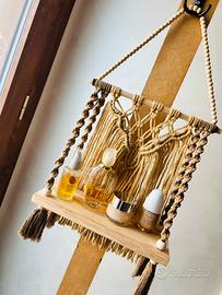 Mensola sospesa in macramé