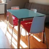 Tavolo allungabile vetro metallo 