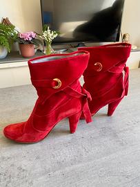 Stivaletto rosso scamosciato 39